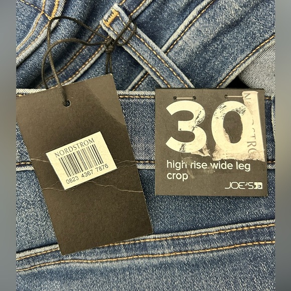New! Joe’s Jeans High Rise Wide Leg Cropped Raw Hem Jeans Womens Size 30 - Picture 4 of 15